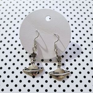 Planet Saturn dangle earrings